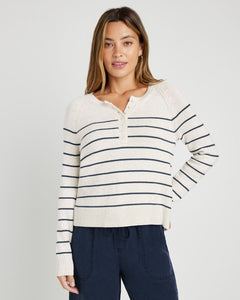 Serafina Stripe Sweater in Ice/Natural