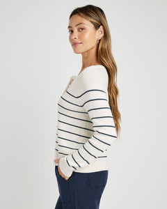 Serafina Stripe Sweater in Ice/Natural