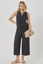Load image into Gallery viewer, Kenzie Geo Eyelet Pant in Lead
