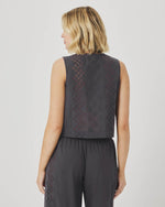 Load image into Gallery viewer, Kenzie Geo Eyelet Tank in Lead
