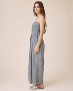 Load image into Gallery viewer, Gigi Gingham Jumpsuit in Navy/White
