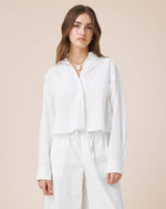 Load image into Gallery viewer, Mallory Poplin Button Down in White
