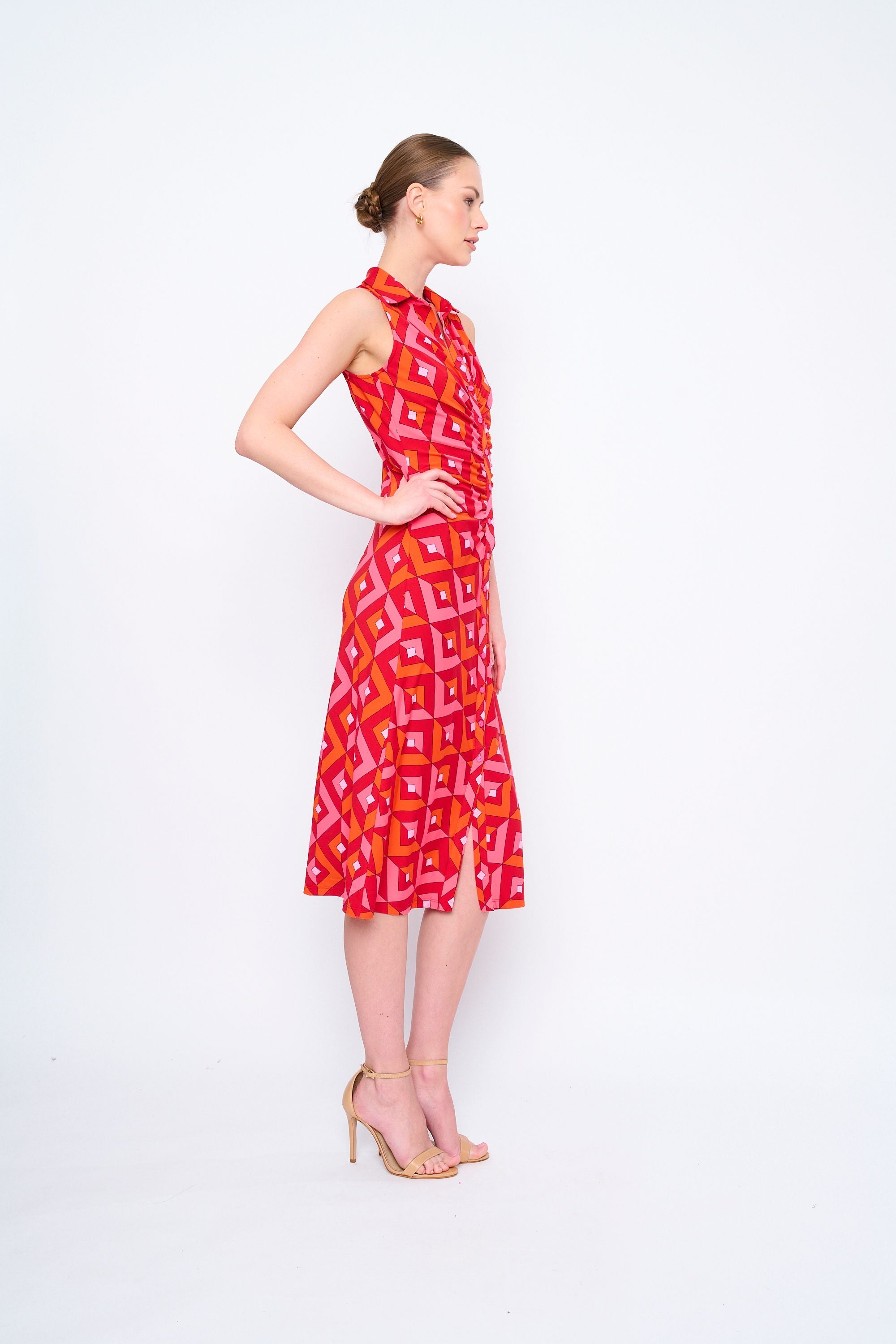 Adrianne Dress in Red Willow Way