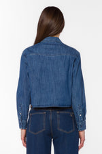 Load image into Gallery viewer, Wilson Cropped Button Down in Calva
