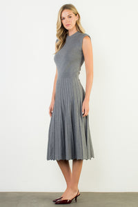 Sleeveless Knit Maxi Dress in Heather Grey