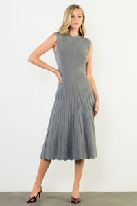 Sleeveless Knit Maxi Dress in Heather Grey