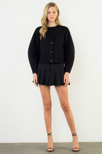 Load image into Gallery viewer, Long Sleeve Cropped Cardigan in Black
