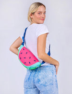 Load image into Gallery viewer, Neon Watermelon Slice Sling Bag
