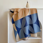 Load image into Gallery viewer, Colorblock Petal Scarf in Navy/Taupe/Ivory
