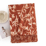 Load image into Gallery viewer, Ink Blot Floral Scarf in Rust
