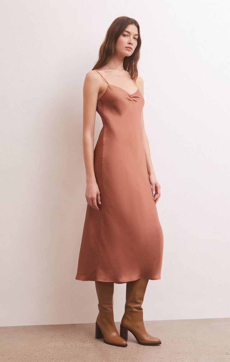 Lark Lux Sheen Slip Dress in Penny