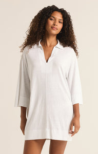 Mallory Slub Cover Up in White