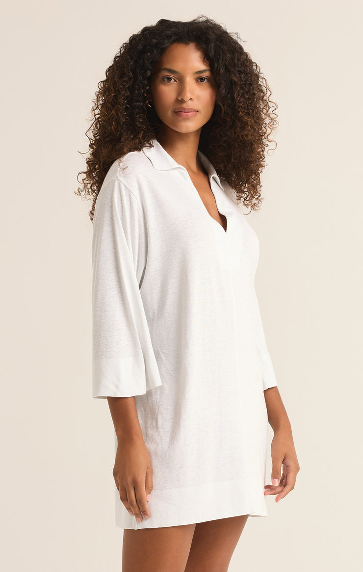 Mallory Slub Cover Up in White