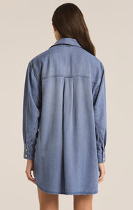 Dover Chambray Dress in Sun Bleached Indigo