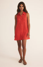 Load image into Gallery viewer, New Light Gauze Mini Dress in Cabana Red
