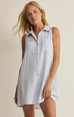 Load image into Gallery viewer, New Light Gauze Mini Dress in Hamptons Blue
