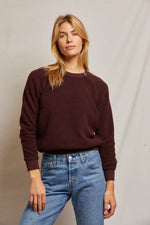 Load image into Gallery viewer, Ziggy Inside Out Fleece Shrunken Crewneck Sweatshirt in Blackberry
