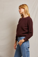 Load image into Gallery viewer, Ziggy Inside Out Fleece Shrunken Crewneck Sweatshirt in Blackberry
