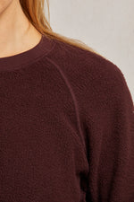 Load image into Gallery viewer, Ziggy Inside Out Fleece Shrunken Crewneck Sweatshirt in Blackberry
