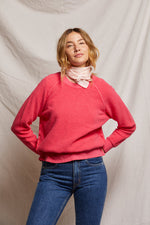 Load image into Gallery viewer, Ziggy Inside Out Fleece Shrunken Crewneck Sweatshirt in Pink Bloom
