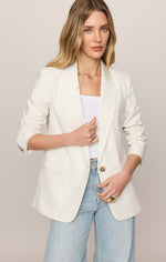 Load image into Gallery viewer, Evan Linen Blazer in Cloud
