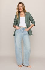 Load image into Gallery viewer, Evan Linen Blazer in Everglade
