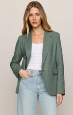 Load image into Gallery viewer, Evan Linen Blazer in Everglade
