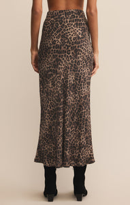 Izabel Leopard Skirt in Desert Tan