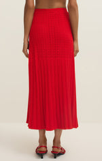 Load image into Gallery viewer, Lexa Crochet Sweater Skirt in Kiss Me Red
