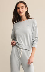 Load image into Gallery viewer, Bisou Stripe Long Sleeve Shirt in Light Denim
