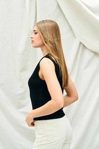 Cashmere Perfect Tank in Black