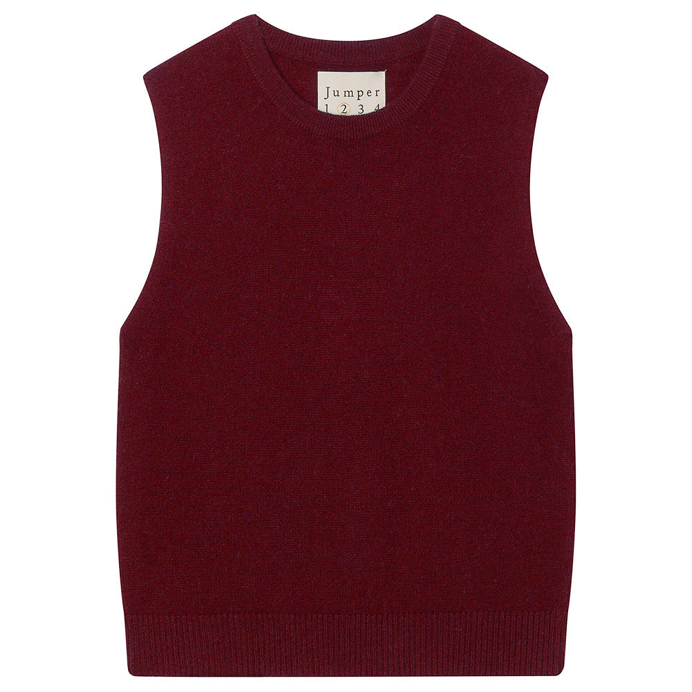 Cashmere Perfect Tank in Burgundy