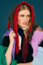 Load image into Gallery viewer, Distressed Triangle Cashmere Scarf in Cloudy
