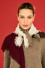 Load image into Gallery viewer, Distressed Triangle Cashmere Scarf in Cloudy
