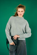 Load image into Gallery viewer, Merino Wool Crew Sweater in Dark Ink
