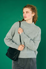Load image into Gallery viewer, Merino Wool Crew Sweater in Dark Ink
