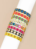 Load image into Gallery viewer, Flower Enamel Stretch Bracelet in Mint
