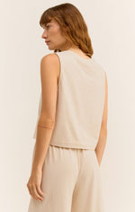 Load image into Gallery viewer, Sloane Jersey Muscle Tank in Sandshell
