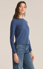 Load image into Gallery viewer, Modern Slub Long Sleeve Tee in True Navy
