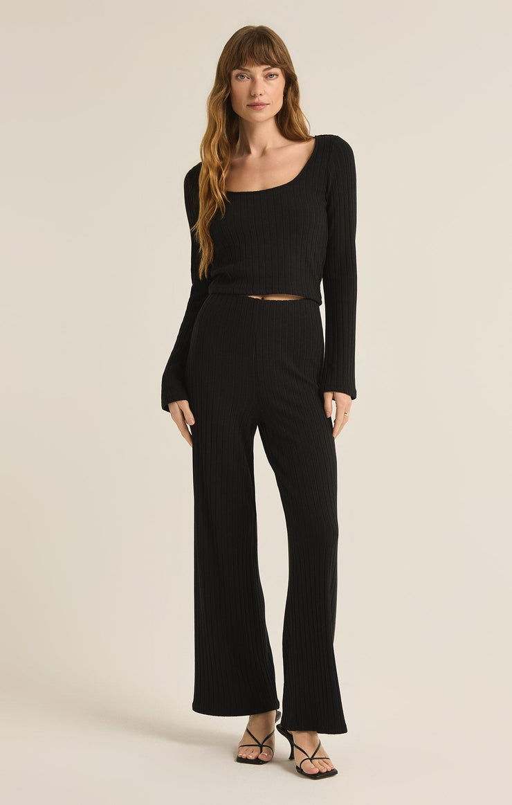 Madeline Rib Top in Black