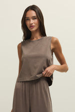Load image into Gallery viewer, Sloane Jersey Muscle Tank in Perfectly Taupe
