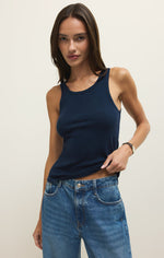 Load image into Gallery viewer, Classic Slub Scoop Tank in Indigo
