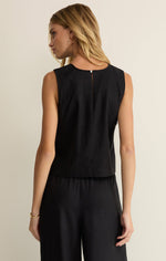 Load image into Gallery viewer, Sloane Linen Top in Black
