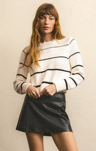 Milan Stripe Sweater in Natural