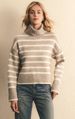 Load image into Gallery viewer, Josephine Stripe Sweater in Heather Taupe
