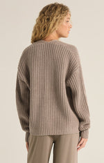 Load image into Gallery viewer, Sutton Rib Cardigan in Heather Taupe
