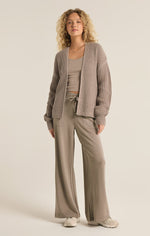 Load image into Gallery viewer, Sutton Rib Cardigan in Heather Taupe
