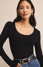 Load image into Gallery viewer, Tibi Scoop Mesh Sweater Top in Black
