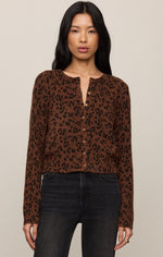 Load image into Gallery viewer, Medina Leopard Cardigan in Burnt Umber
