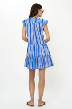 Load image into Gallery viewer, Roll Sleeve Dress in Ziggy Blue
